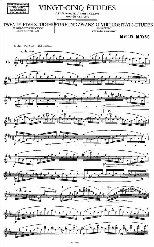Moyse-25-Studies-after-Czerny-flute-之16-2-长笛五线谱|长笛谱