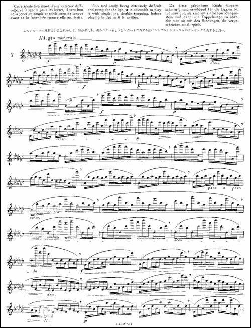 12首大技巧练习曲之7-长笛五线谱|长笛谱