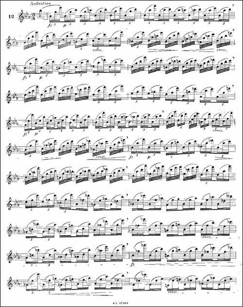 12首大技巧练习曲之12-长笛五线谱|长笛谱