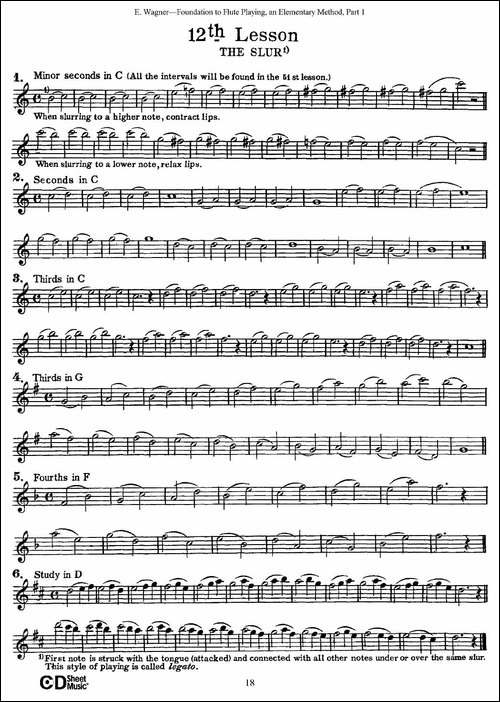 长笛演奏基础教程练习-11—20-长笛五线谱|长笛谱