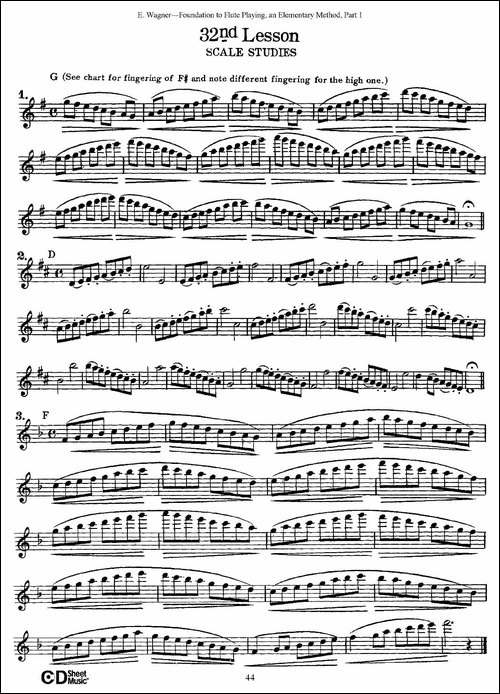 长笛演奏基础教程练习-31—40-长笛五线谱|长笛谱
