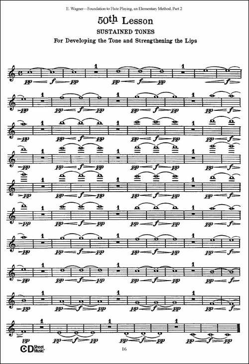 长笛演奏基础教程练习-47—52-长笛五线谱|长笛谱