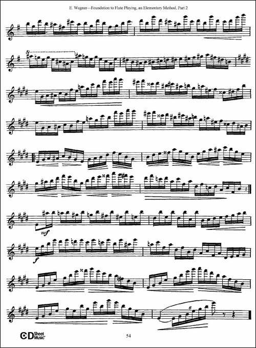 长笛演奏基础教程练习-Etude-6-长笛五线谱|长笛谱