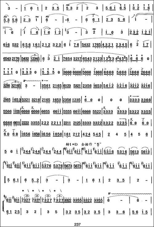 笛箫十级考级曲目：三峡随想曲-笛箫简谱|笛箫谱