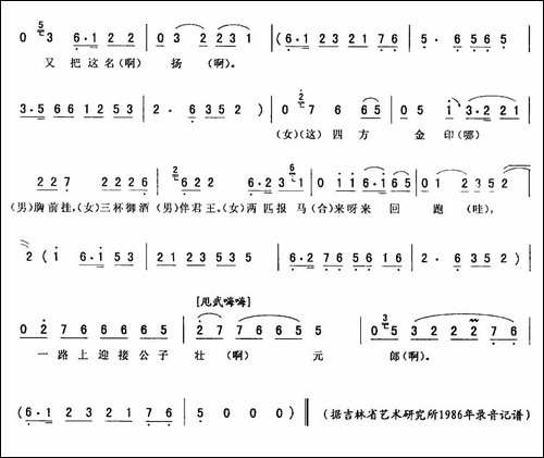 西厢·观花-二人转谱