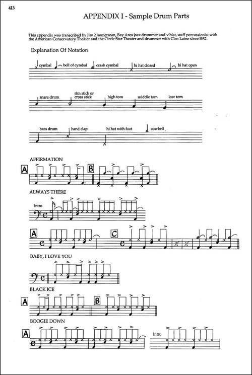 APPENDIXI - sample Drun Parts-爵士钢琴曲-钢琴谱