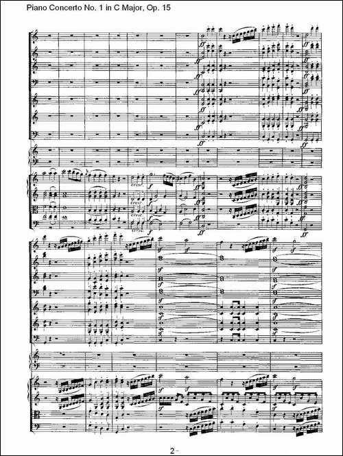 C大调钢琴第一协奏曲 Op.15 第一乐章-钢琴谱