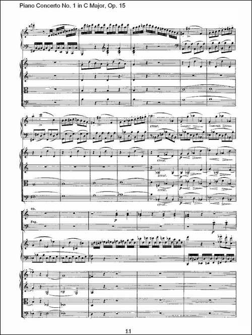 C大调钢琴第一协奏曲 Op.15 第一乐章-钢琴谱