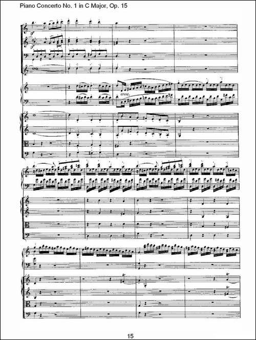 C大调钢琴第一协奏曲 Op.15 第一乐章-钢琴谱