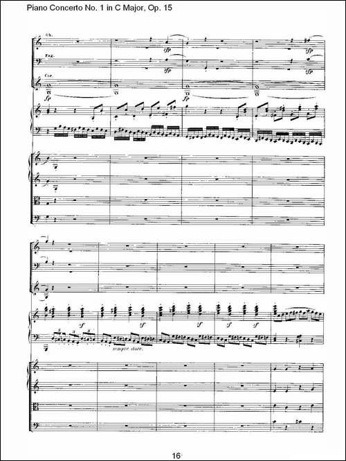C大调钢琴第一协奏曲 Op.15 第一乐章-钢琴谱