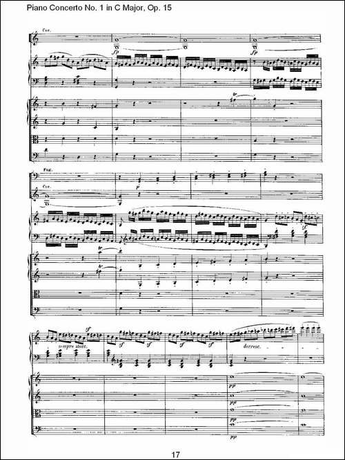 C大调钢琴第一协奏曲 Op.15 第一乐章-钢琴谱