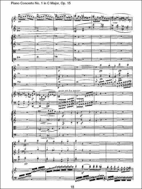 C大调钢琴第一协奏曲 Op.15 第一乐章-钢琴谱