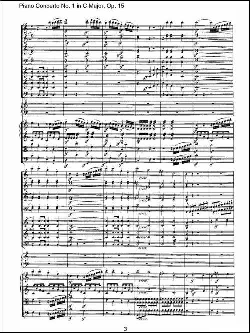 C大调钢琴第一协奏曲 Op.15 第一乐章-钢琴谱