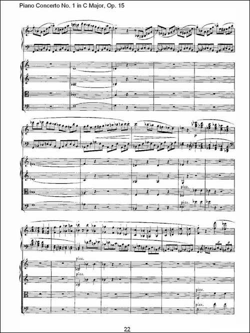 C大调钢琴第一协奏曲 Op.15 第一乐章-钢琴谱