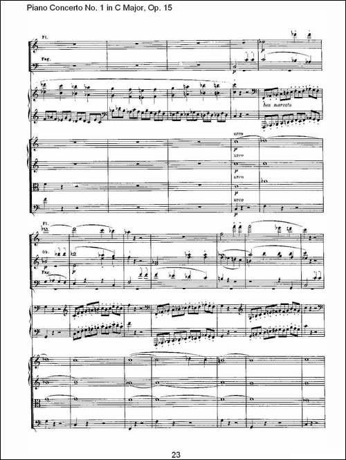 C大调钢琴第一协奏曲 Op.15 第一乐章-钢琴谱