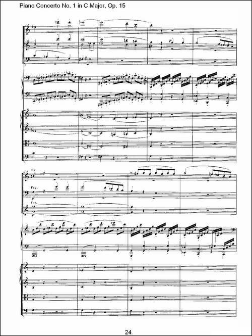 C大调钢琴第一协奏曲 Op.15 第一乐章-钢琴谱