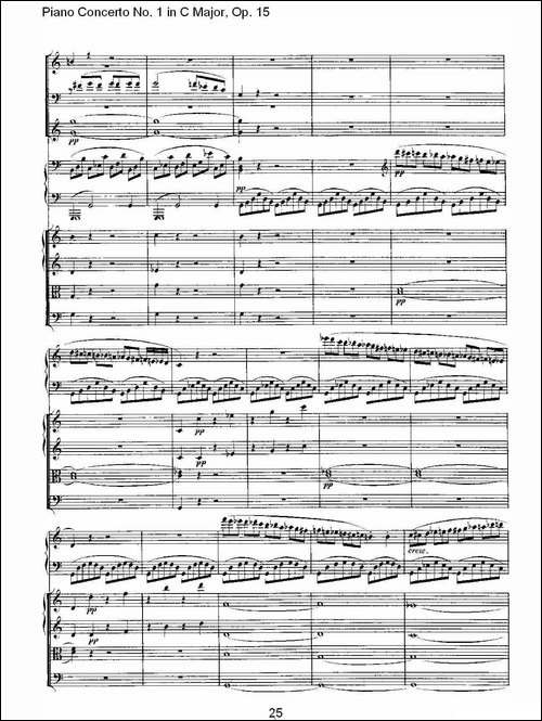 C大调钢琴第一协奏曲 Op.15 第一乐章-钢琴谱