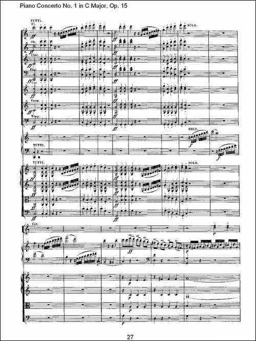 C大调钢琴第一协奏曲 Op.15 第一乐章-钢琴谱