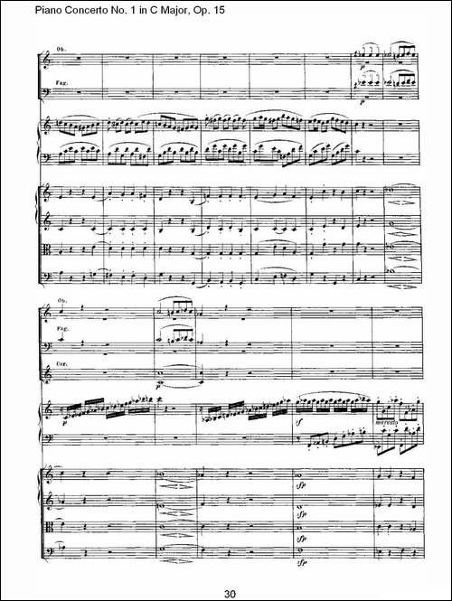 C大调钢琴第一协奏曲 Op.15 第一乐章-钢琴谱