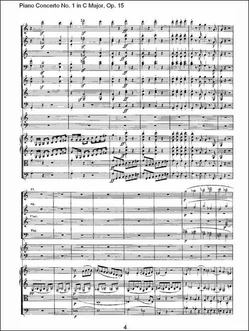 C大调钢琴第一协奏曲 Op.15 第一乐章-钢琴谱