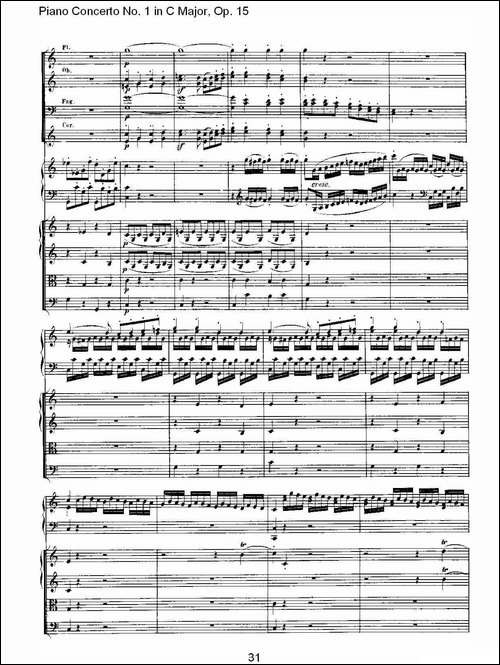 C大调钢琴第一协奏曲 Op.15 第一乐章-钢琴谱