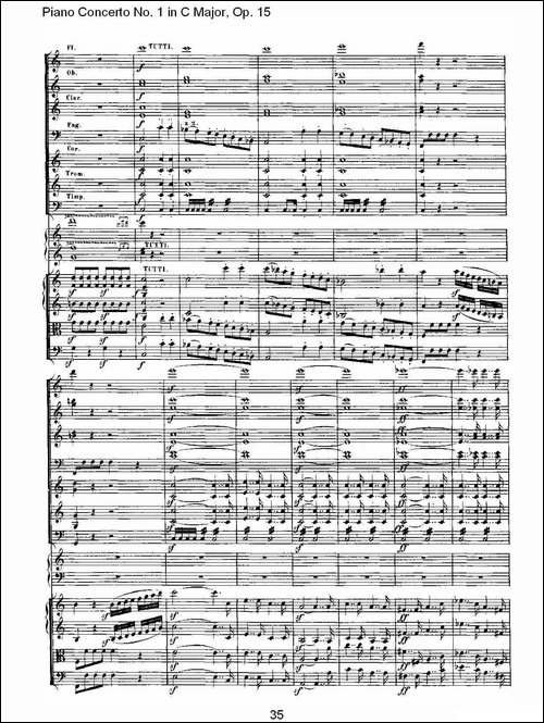 C大调钢琴第一协奏曲 Op.15 第一乐章-钢琴谱