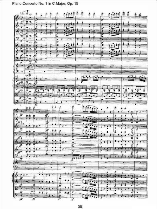 C大调钢琴第一协奏曲 Op.15 第一乐章-钢琴谱