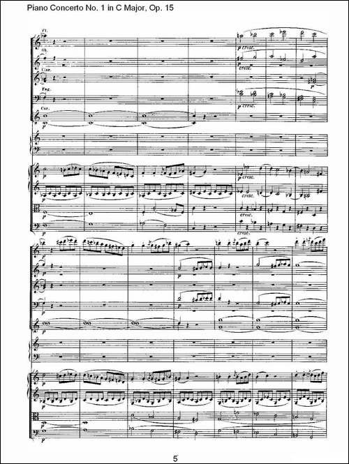 C大调钢琴第一协奏曲 Op.15 第一乐章-钢琴谱