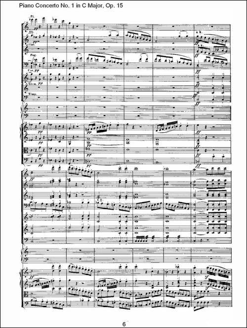 C大调钢琴第一协奏曲 Op.15 第一乐章-钢琴谱