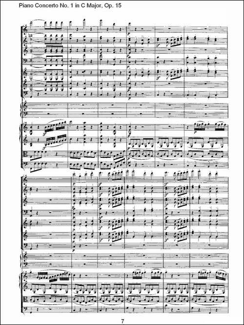 C大调钢琴第一协奏曲 Op.15 第一乐章-钢琴谱