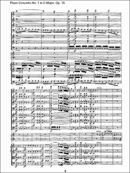 C大调钢琴第一协奏曲 Op.15 第一乐章-钢琴谱