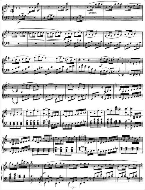 贝多芬钢琴奏鸣曲25 杜鹃 G大调 Op.79 G major-钢琴谱