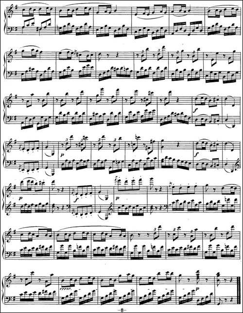 贝多芬钢琴奏鸣曲25 杜鹃 G大调 Op.79 G major-钢琴谱