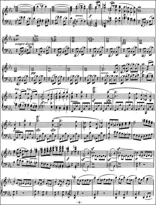 贝多芬钢琴奏鸣曲26 告别 降E大调 Op.81a E-flat major-钢琴谱