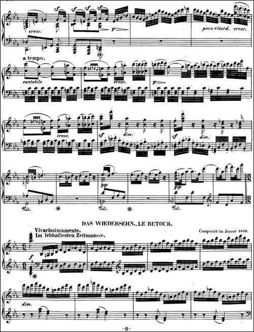 贝多芬钢琴奏鸣曲26 告别 降E大调 Op.81a E-flat major-钢琴谱