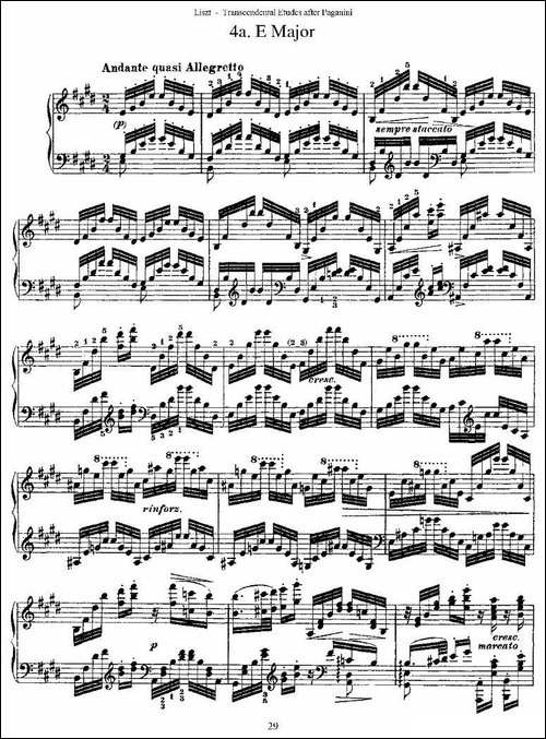 李斯特六首帕格尼尼练习曲之-四-钢琴谱