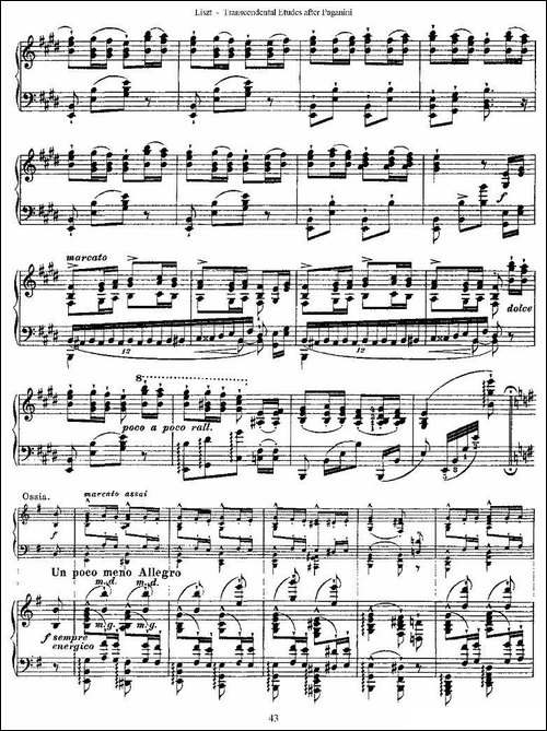 李斯特六首帕格尼尼练习曲之-五-钢琴谱