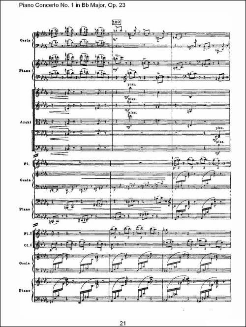 Bb大调第一钢琴协奏曲,Op.23第一乐章第一部-一-钢琴谱