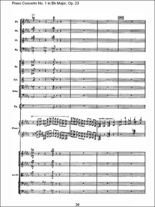 Bb大调第一钢琴协奏曲,Op.23第一乐章第一部-二-钢琴谱