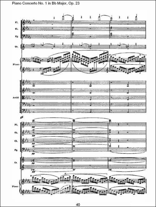 Bb大调第一钢琴协奏曲,Op.23第一乐章第一部-二-钢琴谱