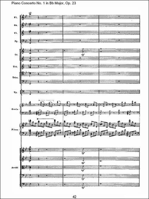 Bb大调第一钢琴协奏曲,Op.23第一乐章第二部-二-钢琴谱