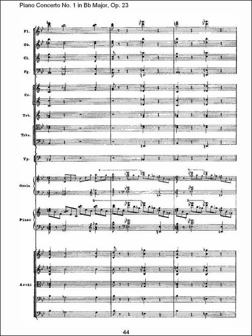 Bb大调第一钢琴协奏曲,Op.23第一乐章第二部-二-钢琴谱