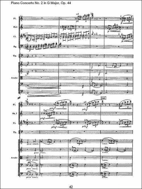 G大调第二钢琴协奏曲, Op.44第一乐章-二-钢琴谱