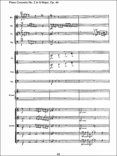 G大调第二钢琴协奏曲, Op.44第一乐章-二-钢琴谱