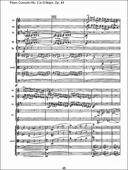 G大调第二钢琴协奏曲, Op.44第一乐章-二-钢琴谱