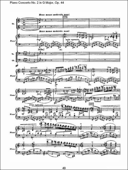 G大调第二钢琴协奏曲, Op.44第一乐章-二-钢琴谱