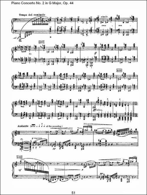 G大调第二钢琴协奏曲, Op.44第一乐章-二-钢琴谱