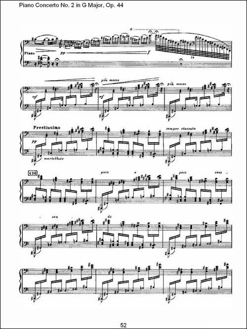 G大调第二钢琴协奏曲, Op.44第一乐章-二-钢琴谱