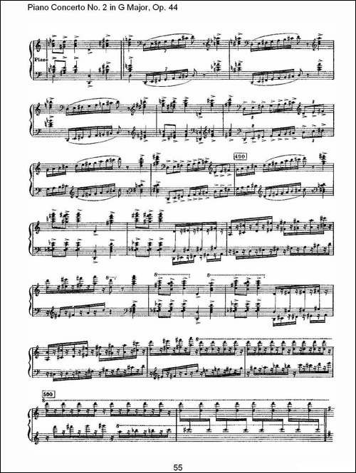 G大调第二钢琴协奏曲, Op.44第一乐章-二-钢琴谱