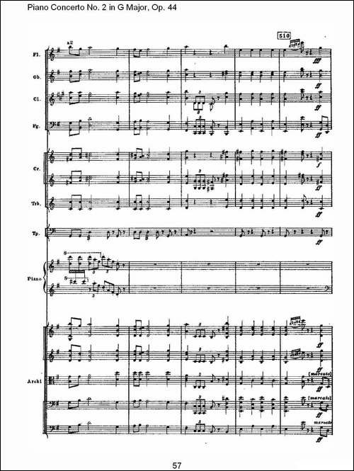 G大调第二钢琴协奏曲, Op.44第一乐章-二-钢琴谱